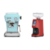 Ascaso Dream ONE, Kid Blue + Eureka Atom 60, ferrari red