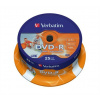 DVD R disk, potlačiteľný, matný, ID, 4,7GB, 16x, 25 ks, cake box, VERBATIM