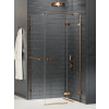 New Trendy Avexa Copper Brushed sprchovací kút 110x100 cm štvorcová medená brúsené/priehľadné sklo EXK-3656