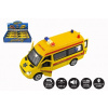 Teddies Auto ambulancia kov/plast 15cm na batérie so svetlom so zvukom na spätné natiahnutie 6ks v boxe