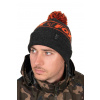 FOX Collection Bobble Black/Orange - pletená čiapka