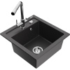 Mexen Vito granitový drez 1-komorový s kuchynskou batériou Duero, čierny s bodkami - 6503-76-671600-00