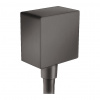Hansgrohe FixFit, nástenné kolienko Square so spätným ventilom, kartáčovaný čierny chróm, HAN-26455340