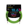 FENDER Professional Glow in the Dark Cable, Green, 18.6