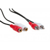 AQ KAS025 - stereo audio predlžovací kábel 2,5m s konektormi 2x RCA M - 2x RCA F