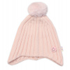Detská zimná čiapka s brmbolcom Smile, Baby Nellys - púdrovo ružová, veľ. 48-54 cm