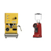 Profitec GO, yellow + Eureka Helios 75, ferrari red