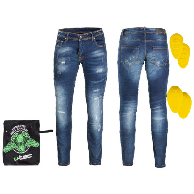 W-tec Pánske moto jeansy Feeldy (Velikost: XXL, Barva: modrá)