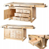 Holzmann 78 x 78 (stolársky pracovný stôl stolársky stôl 2100 mm ZÁSUVKY HOLZMANN WB210C SVORKY)