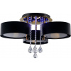 Mdeco Stropní lampa Glamour ELMDRS8006/3 TR BL MDECO kovové SVÍTIDLO s dálkovým ovládáním krystaly zlato-černá