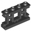 32932 Black Fence 1 x 4 x 2 Ornamental Asian Lattice with 4 Studs (Černý plot 1 x 4 x 2 Ozdobná asijská mříž se 4 kolíky)