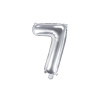 PartyDeco Fóliový balón Mini Číslo 7 strieborný 35cm