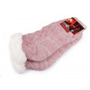 Dámske / dievčenské ponožky zimné s kožúškom a protišmykom Emi Ross pudrová 1pár