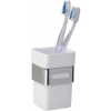 WENKO Pohárik na zubnú kefku BEZ SHAKE Premium Plus lesklý kov 11x7x9 cm