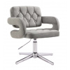 LuxuryForm DESIGN Kreslo ADRIA VELUR na striebornom kríži - šedé