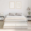 zahrada-XL Rám postele s úložným prostorem Biela 236.5 x 140 x 31.5 cm 3335637