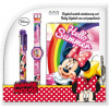 EUROSWAN Diář na zámek + hodinky + propiska 6 barev Minnie Mouse
