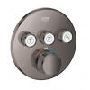 Grohe GROHTHERM SMARTCONTROL podomítková termostatická baterie, pro 3 spotřebiče, Water Saving, hard graphite