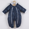 NEW BABY Zimná dojčenská kombinéza s kapucňou s uškami New Baby Pumi blue - 56