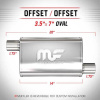 MagnaFlow 11133 tlumič výfuku ovál 44,5mm (MagnaFlow #11133 Satin Stainless Steel Mufflers)