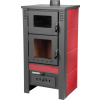Kachle Pro TAURUS Ceramic, červené, 12 kW, 120 mm, s rúrou na pečenie