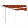VidaXL Automaticky rolovateľná markíza, LED a snímač vetra, 4,5 x 3 m