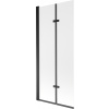 Mexen Castor 2-list vaňová zástena 80 x 150 cm, mráz, čierna - 892-080-002-70-30