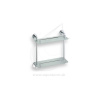 BEMETA OMEGA dvojitá sklenená polička s hrazdou 400 x 400 x 120 mm chróm 104202122