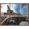 Fototapeta - FT0390 - Obdĺžnikové okno- Eiffelová veža Paríž 400cm x 312cm - Vliesová fototapeta