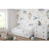 BabyBeds Detská posteľ FRANIO hviezdičky Farebné prevedenie: Biela, Velikost postele: 160x80 cm, Úložný priestor k posteli: Áno, s úložným priestorom