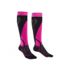 Dámske podkolenky Bridgedale Ski Midweight Women’s Black / Fluro pink L (41-43EU)