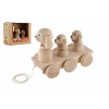 Teddies Tri psy ťahacie prírodné 22cm v krabici 22x18x12cm