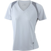 James & Nicholson Tričko JN 396, běžecké, krátký rukáv, dámské COT020396a2903-white/silve L Bílá/stříbrná