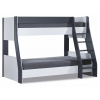 CPL Poschodová posteľ 120x200 so schodíkmi Thor-biela/čierna/šedá