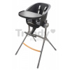 Jedálenská stolička z dreva Up & Down High Chair Beaba polohovatelná do 6 výšok sivá od 6-36 mes