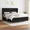 zahrada-XL Posteľný rám boxspring s matracom čierny 180x200 cm látka 3128463