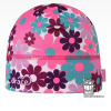 Dievčenská funkčná čiapka Dráče - Bruno 120, s kvetinkami Farba: Ružová, Veľkosť: S 50-52