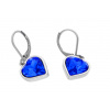 Ewena Blue náušnice srdíčko z chirurgické oceli SD749 + dárkové balení