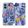 Flipové pouzdro Mobiwear - Motorola Moto G54 5G / Moto G54 5G Power Edition - MP03P Modrá květena (Knížkové flip pouzdro, obal, kryt na mobil Motorola Moto G54 5G / Moto G54 5G Power Edition - MP03P M