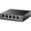 TP-LINK TL-SF1005LP 5-Port 10/100 Mbps Desktop Steel Case Switch with 4-Port PoE 41W PoE budget