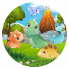 CUKROVÁ TLAČ jedlý obrázok na tortu Cukrová hmota DINOSAURY JURASSIC PARK SADA