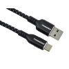 Kabel PremiumCord USB-C - USB 3.0 M/M (3A, 5Gbit/s) bavlněný oplet a hliníkové konektory 1,5m