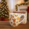 Dovoz EU VIanočný porcelánový bylinkový hrnček - Gingerbread biely 1 liter UNI