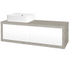 Dreja Umývadlová skriňa STORM SZZ2 120 (umývadlo Joy 3) - D05 Oregon / L01 Biela vysoký lesk / Levé