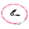 LED obojek dobíjecí Karlie, růžová 35 cm