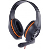 GEMBIRD sluchátka s mikrofonem GHS-05-O, gaming, černo-oranžová, 1x 4-pólový 3,5mm jack