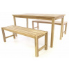 Záhradný set lavíc a stola DIVERO - neošetrené teakové drevo - 150 cm