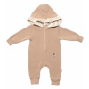 Baby Nellys Teplákový Overal S Kapucňou S Volánom New Bunny-cappuccino-74