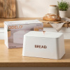 Oceľový chlebník ODELO MIGUEL 35 × 23 × 21,5 cm biely