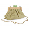 Kabelka - psaníčko s dřevěným rámečkem Varianta: 4 zelená khaki sv. zlatá, Balení: 1 ks